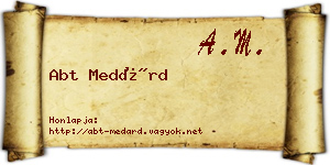 Abt Medárd névjegykártya